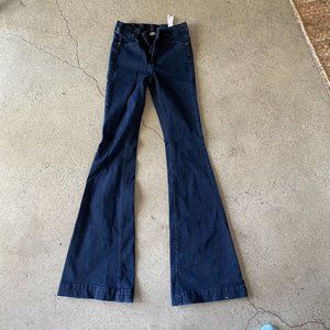 Stella McCartney dark wash wide leg flared jeans